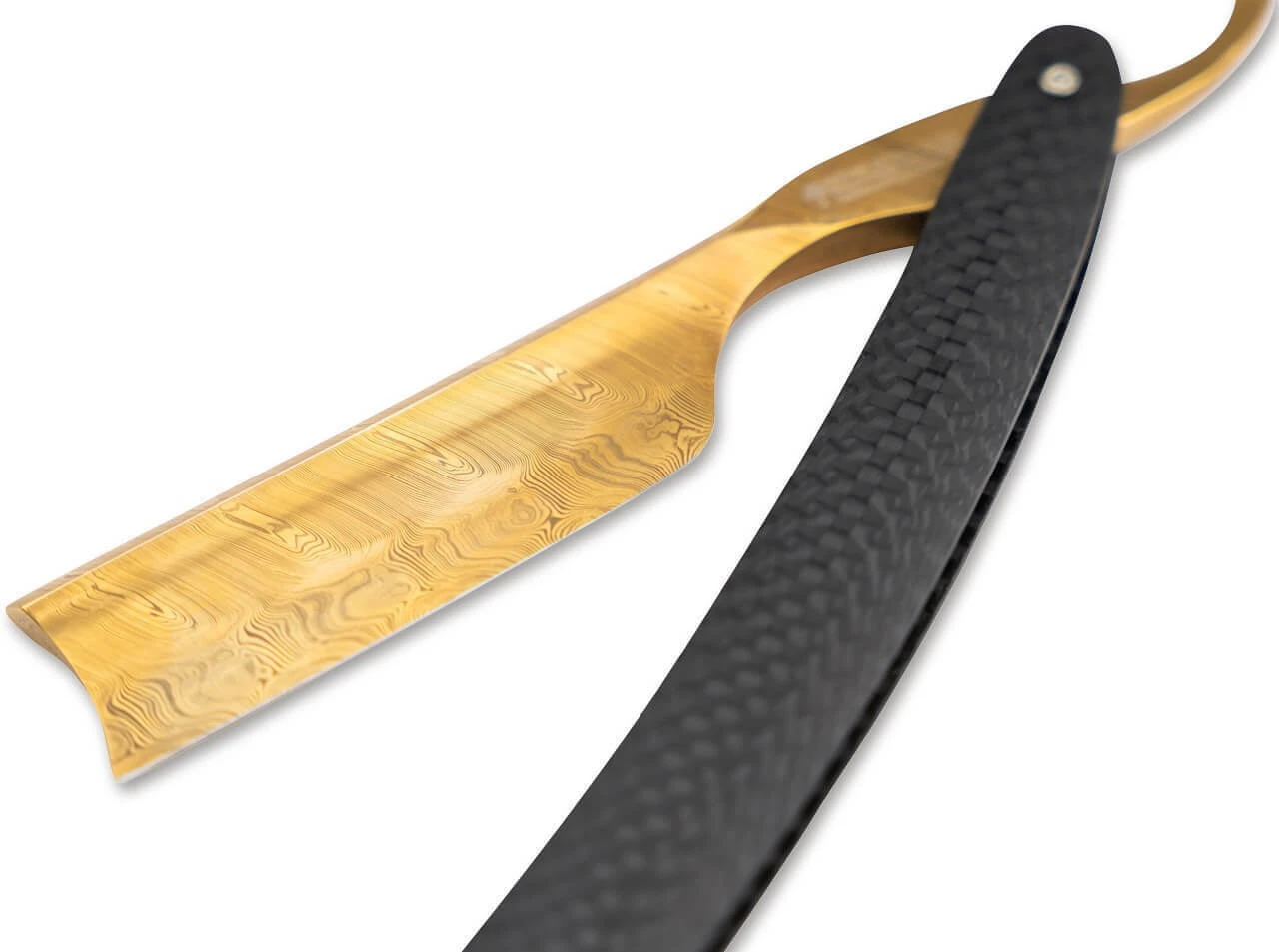 Rasiermesser Damast Carbon Gold 4 Rasiermesser Damast Carbon Gold – Bild 2